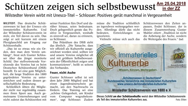 Bericht aus der Zevener Zeitung zum Unesco-Titel