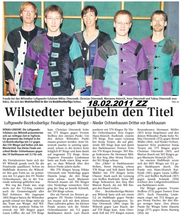 Bericht aus der Zevener Zeitung zum Bezirksoberligafinale 2011