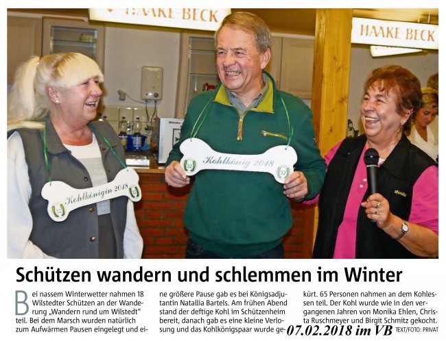 Bericht aus dem Vereinsblatt vom Grühnkohlessen 2018